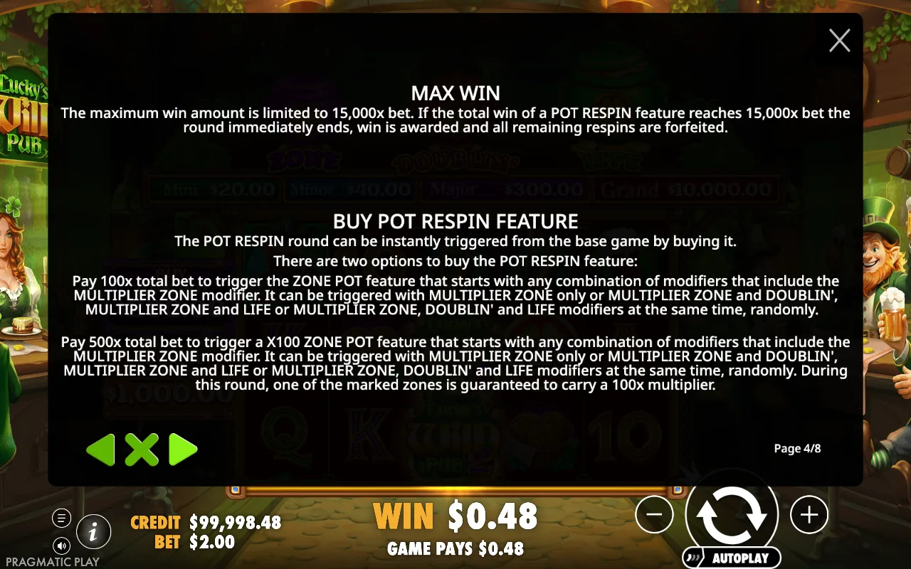 Max win — Lucky's Wild Pub 2