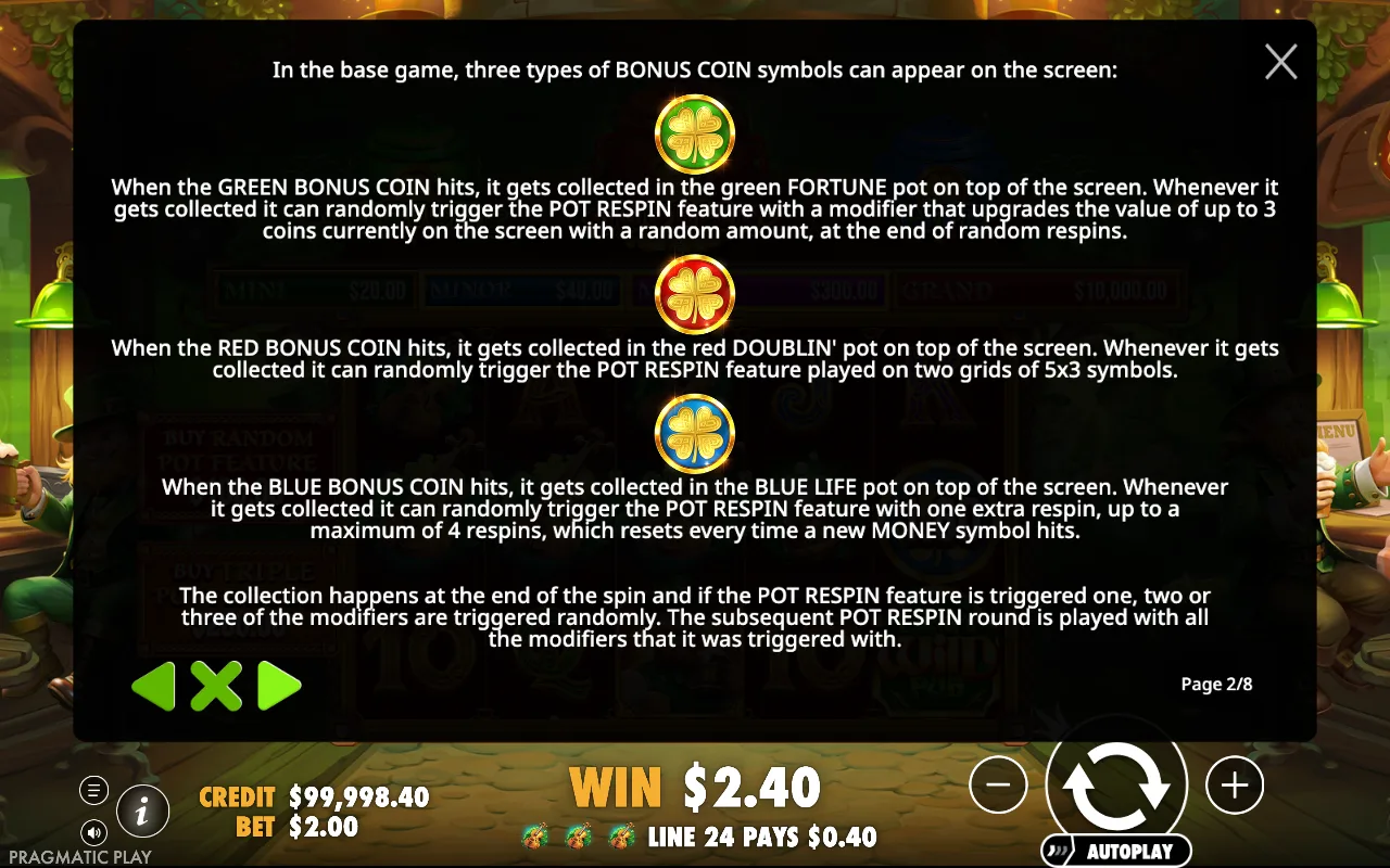 Game rules, page 2 — Lucky's Wild Pub