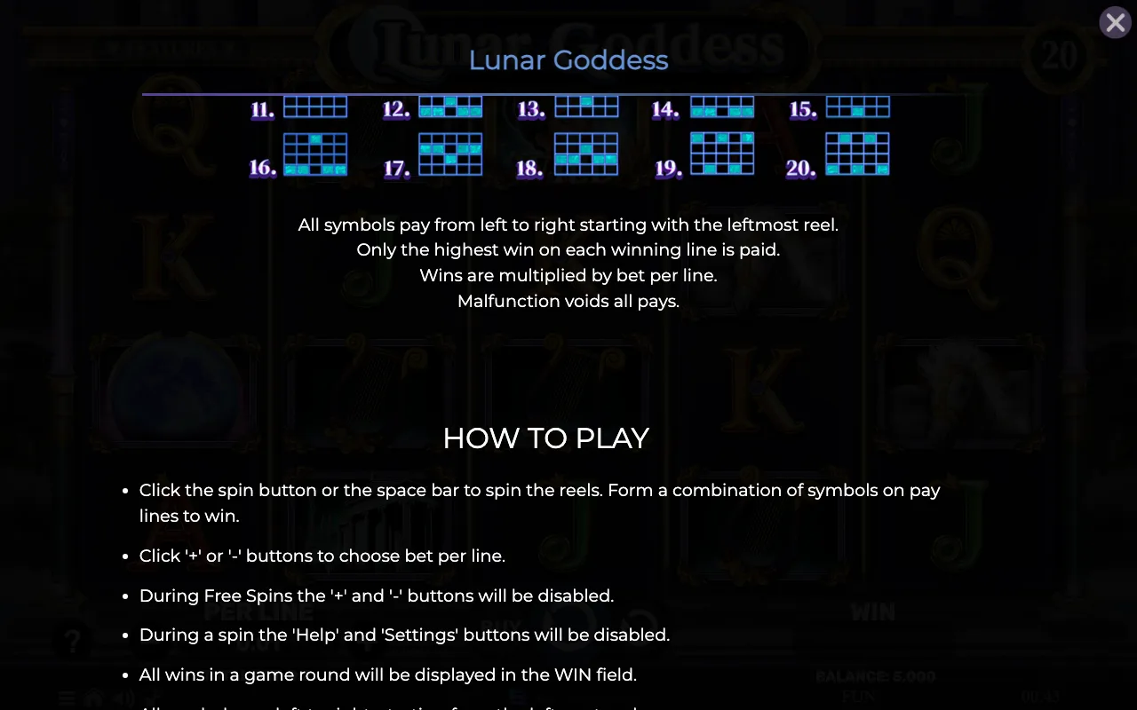Game rules, page 6 — Lunar Goddess