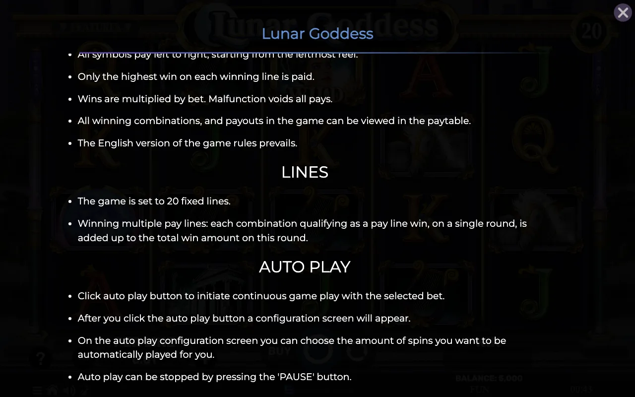 Game rules, page 7 — Lunar Goddess