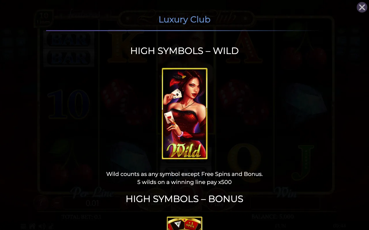 High symbols - wild — Luxury Club