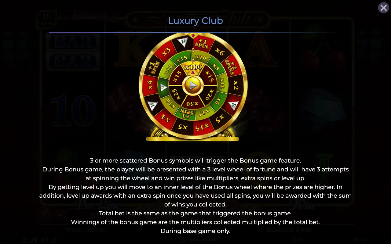 Game rules, page 4 — Luxury Club