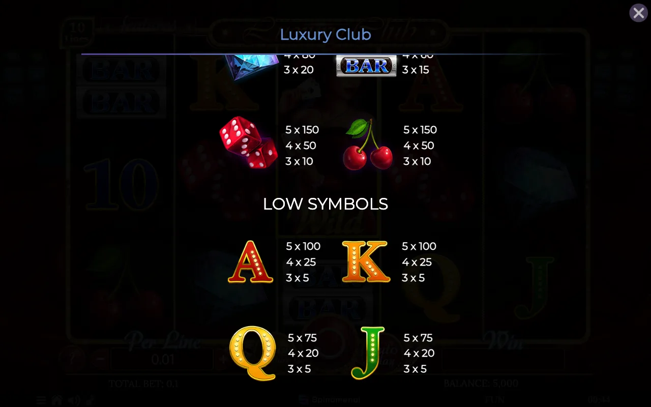 Game rules, page 5 — Luxury Club