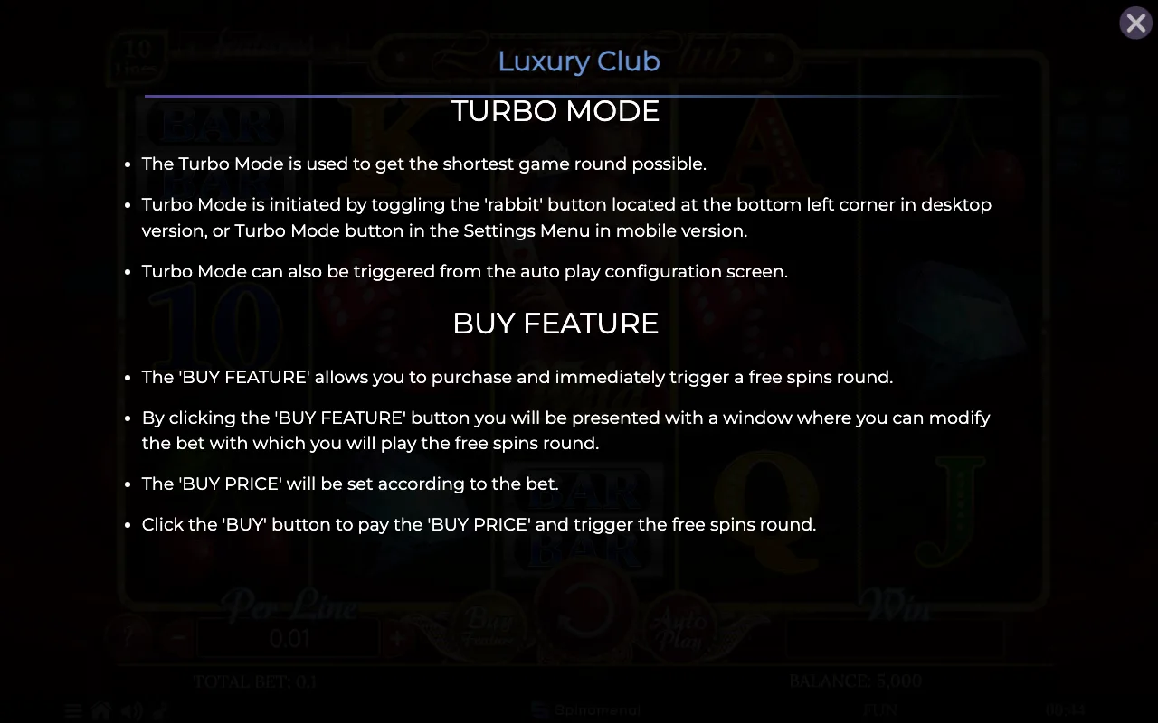 Game rules, page 8 — Luxury Club