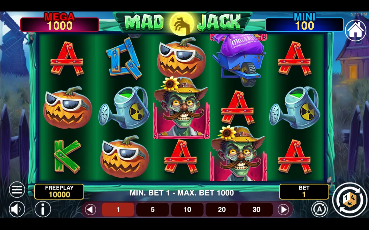 The base game — Mad Jack Hold And Win