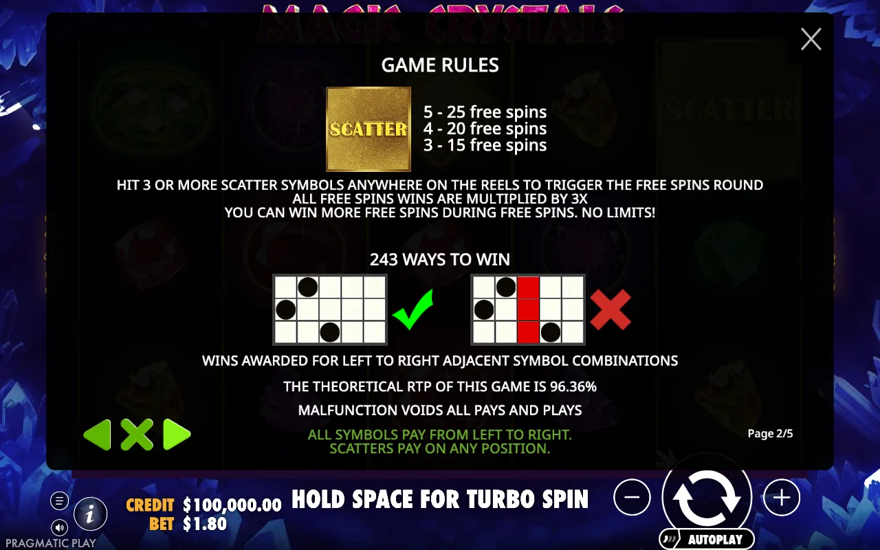 Game rules — Magic Crystals