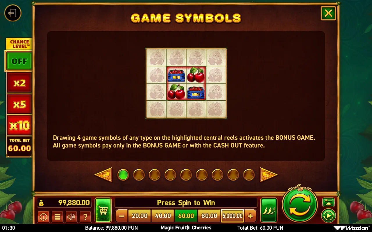 Game rules, page 1 — Magic Fruit Cherries