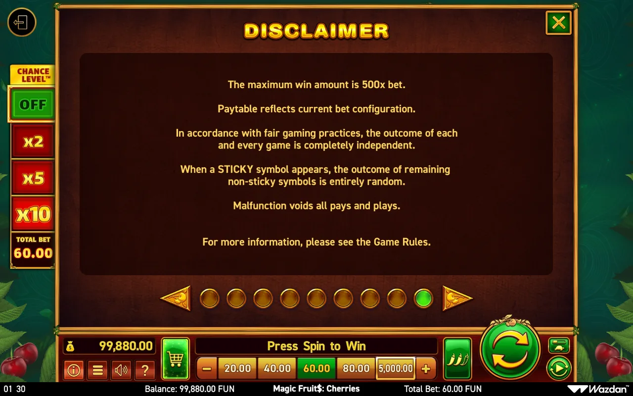 Game rules, page 9 — Magic Fruit Cherries