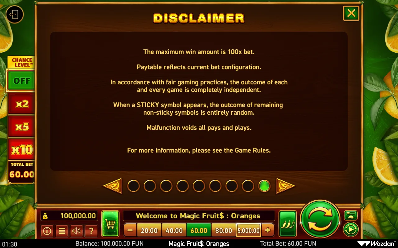 Game rules, page 9 — Magic Fruit Oranges
