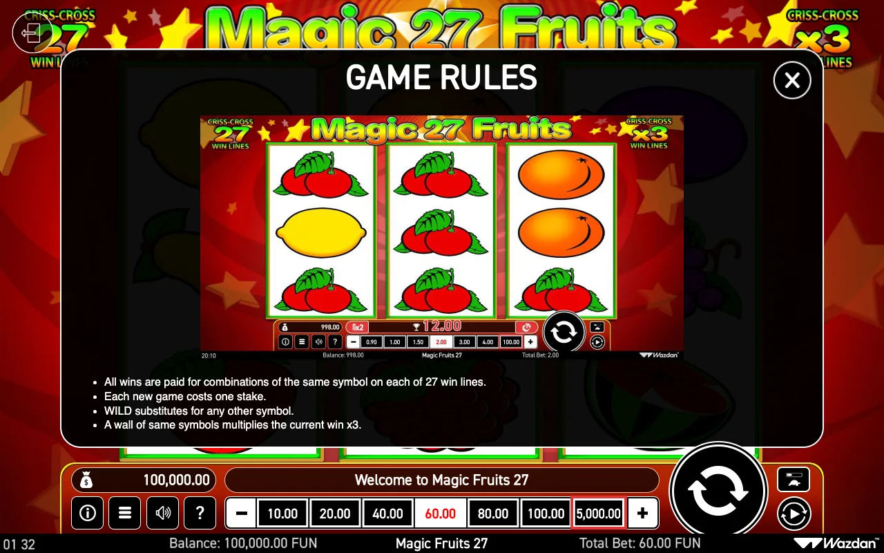 Game rules, page 2 — Magic Fruits 27