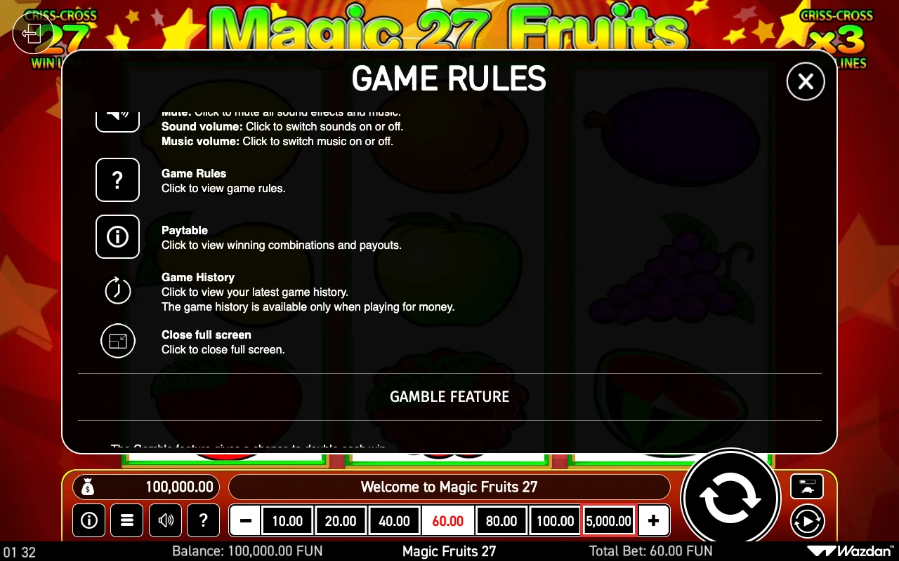 Game rules, page 6 — Magic Fruits 27