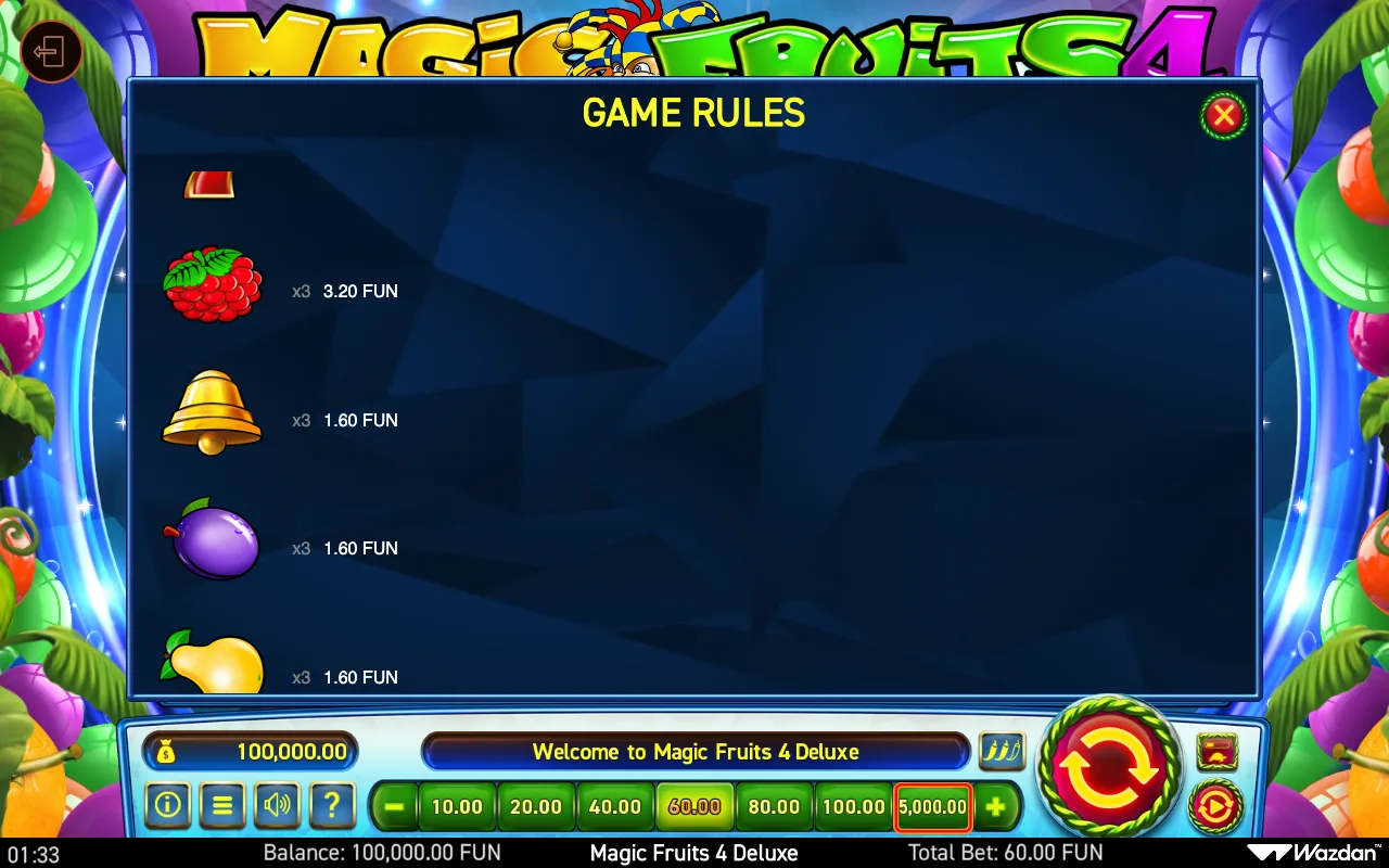 Game rules, page 3 — Magic Fruits 4 Deluxe