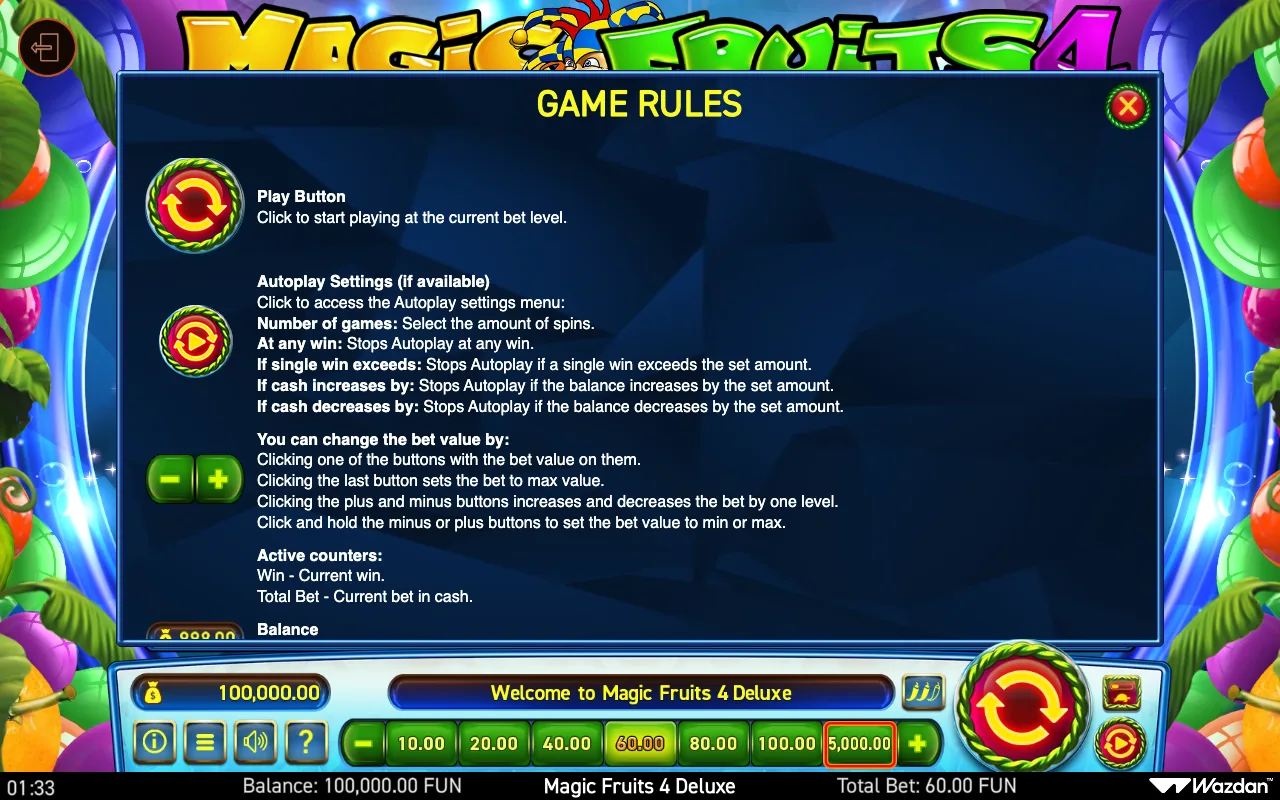 Game rules, page 5 — Magic Fruits 4 Deluxe