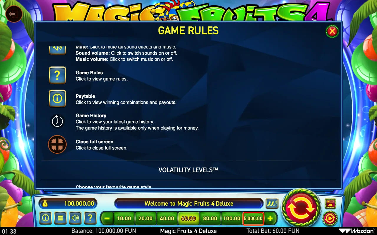 Game rules, page 6 — Magic Fruits 4 Deluxe