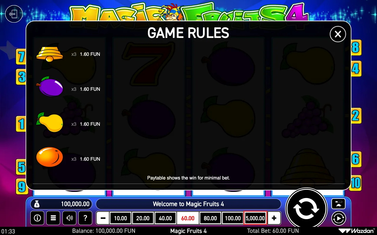 Game rules, page 3 — Magic Fruits 4