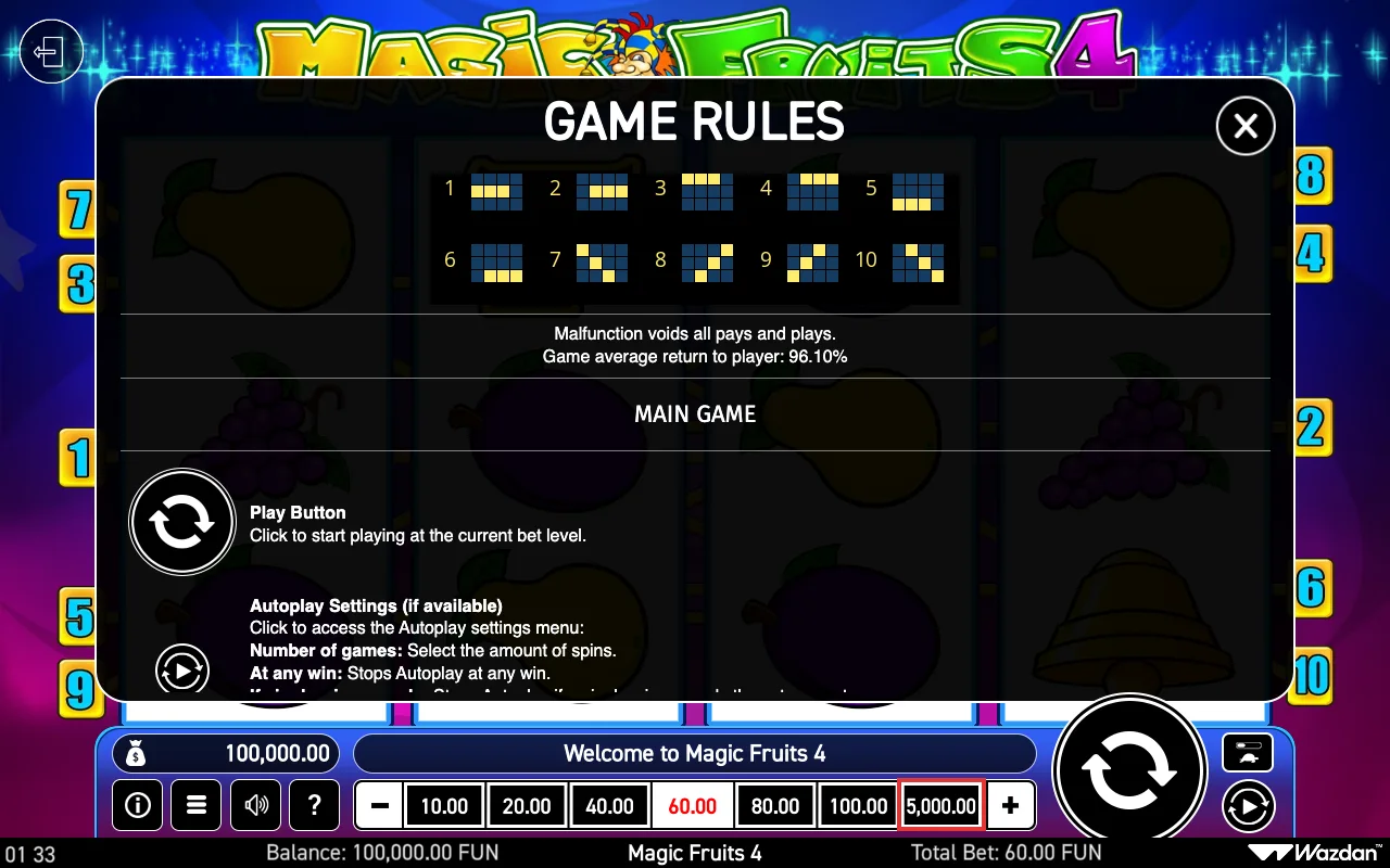 Game rules, page 4 — Magic Fruits 4