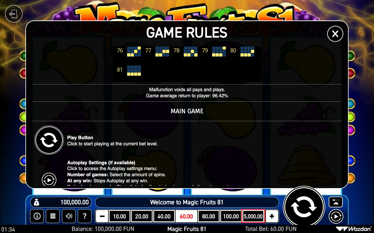 Game rules, page 4 — Magic Fruits 81