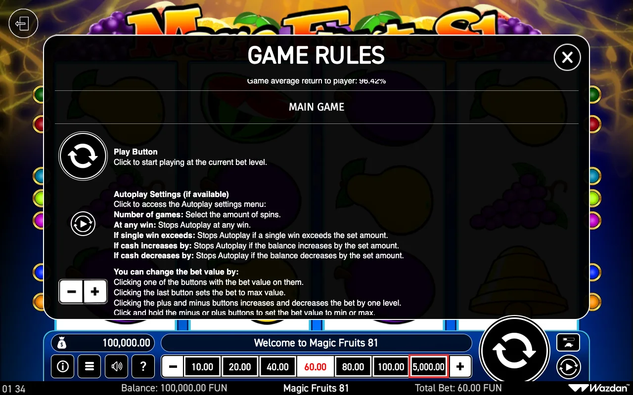 Game rules, page 5 — Magic Fruits 81