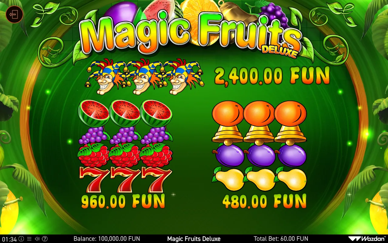 Game rules, page 1 — Magic Fruits Deluxe