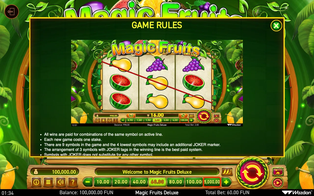 Game rules, page 2 — Magic Fruits Deluxe