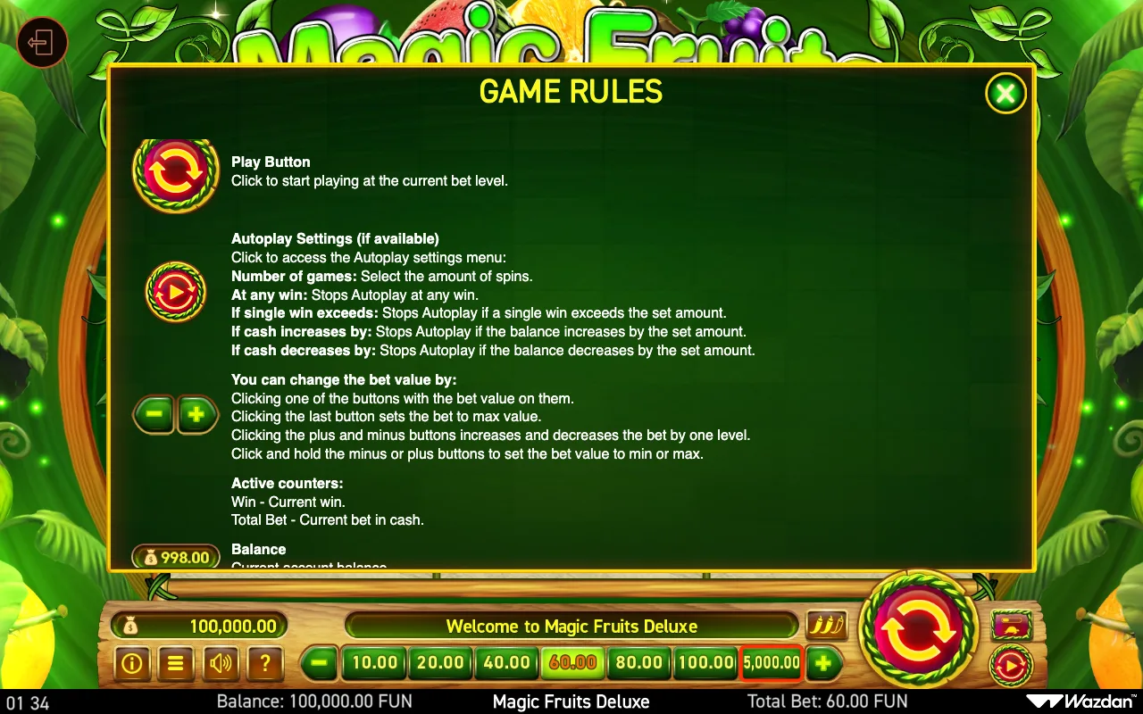 Game rules, page 5 — Magic Fruits Deluxe