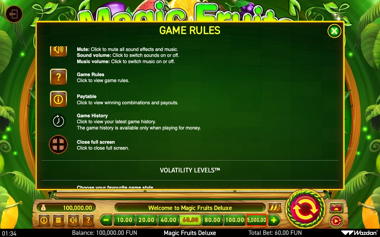 Game rules, page 6 — Magic Fruits Deluxe