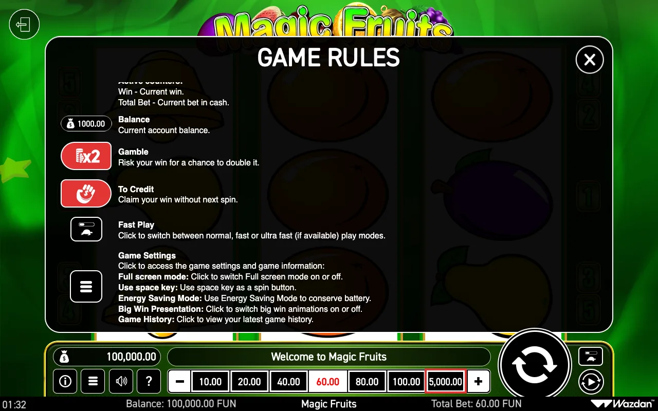 Game rules, page 5 — Magic Fruits
