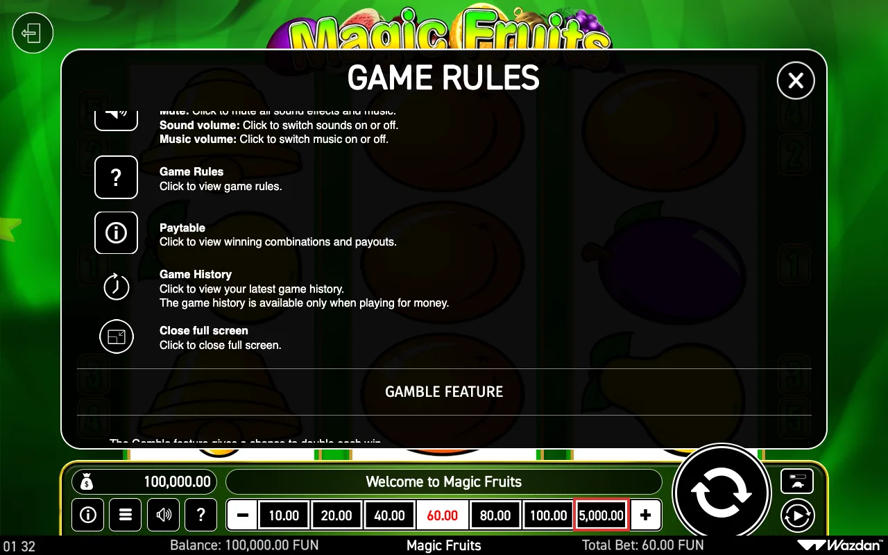 Game rules, page 6 — Magic Fruits
