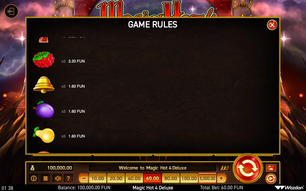 Game rules, page 3 — Magic Hot 4 Deluxe