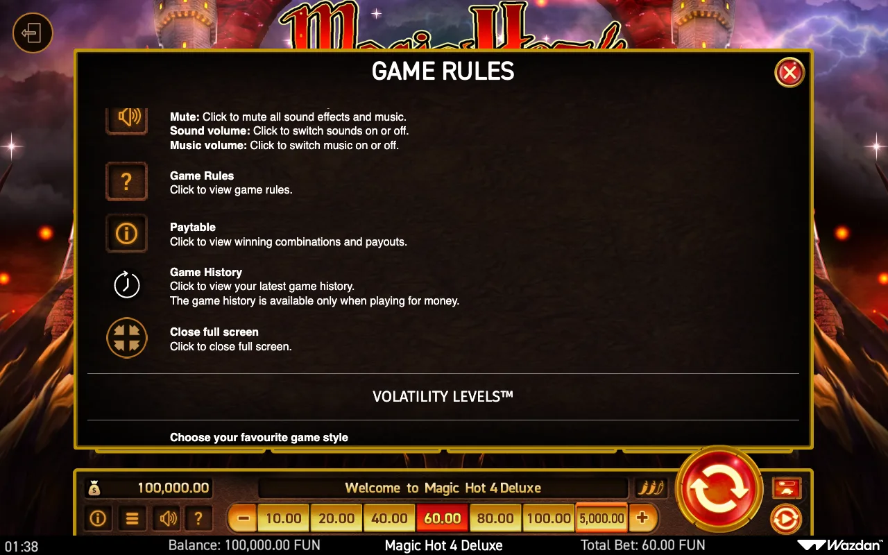 Game rules, page 6 — Magic Hot 4 Deluxe