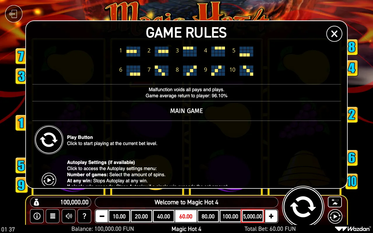 Game rules, page 4 — Magic Hot 4