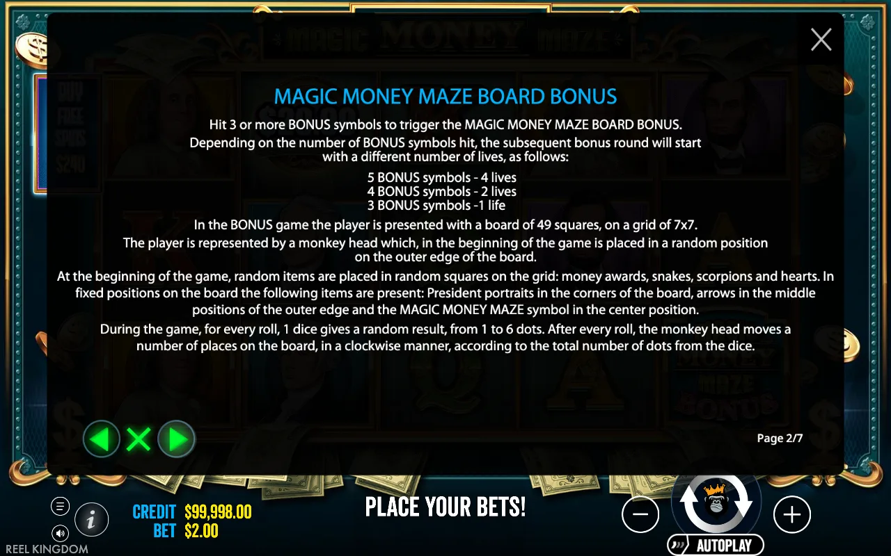 Game rules, page 2 — Magic Money Maze