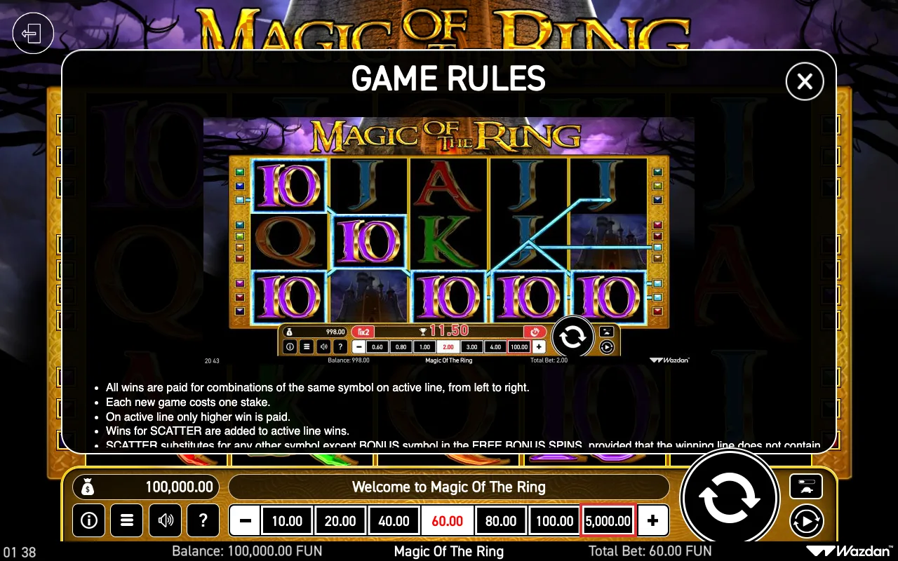 Game rules, page 2 — Magic of The Ring