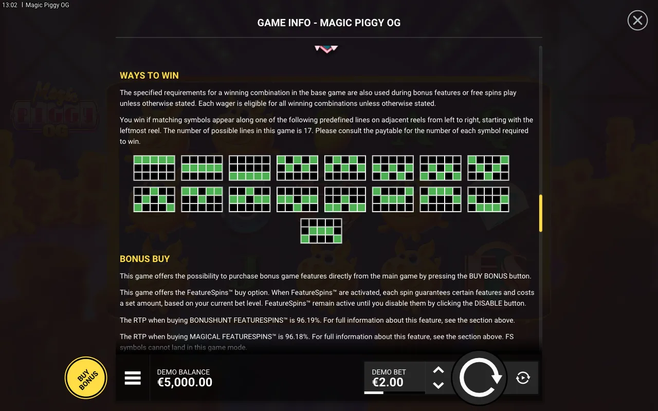 Ways to win — Magic Piggy OG