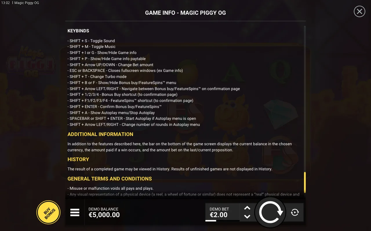Game rules, page 8 — Magic Piggy OG