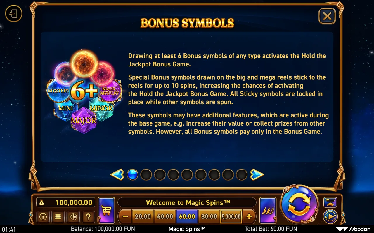 Bonus symbols — Magic Spins