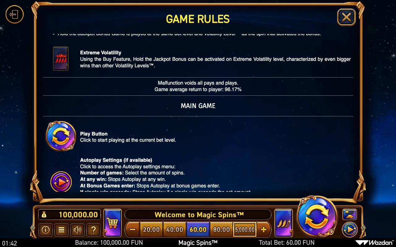 Game rules, page 12 — Magic Spins