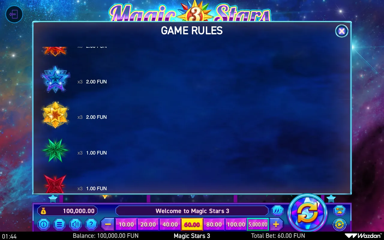 Game rules, page 3 — Magic Stars 3
