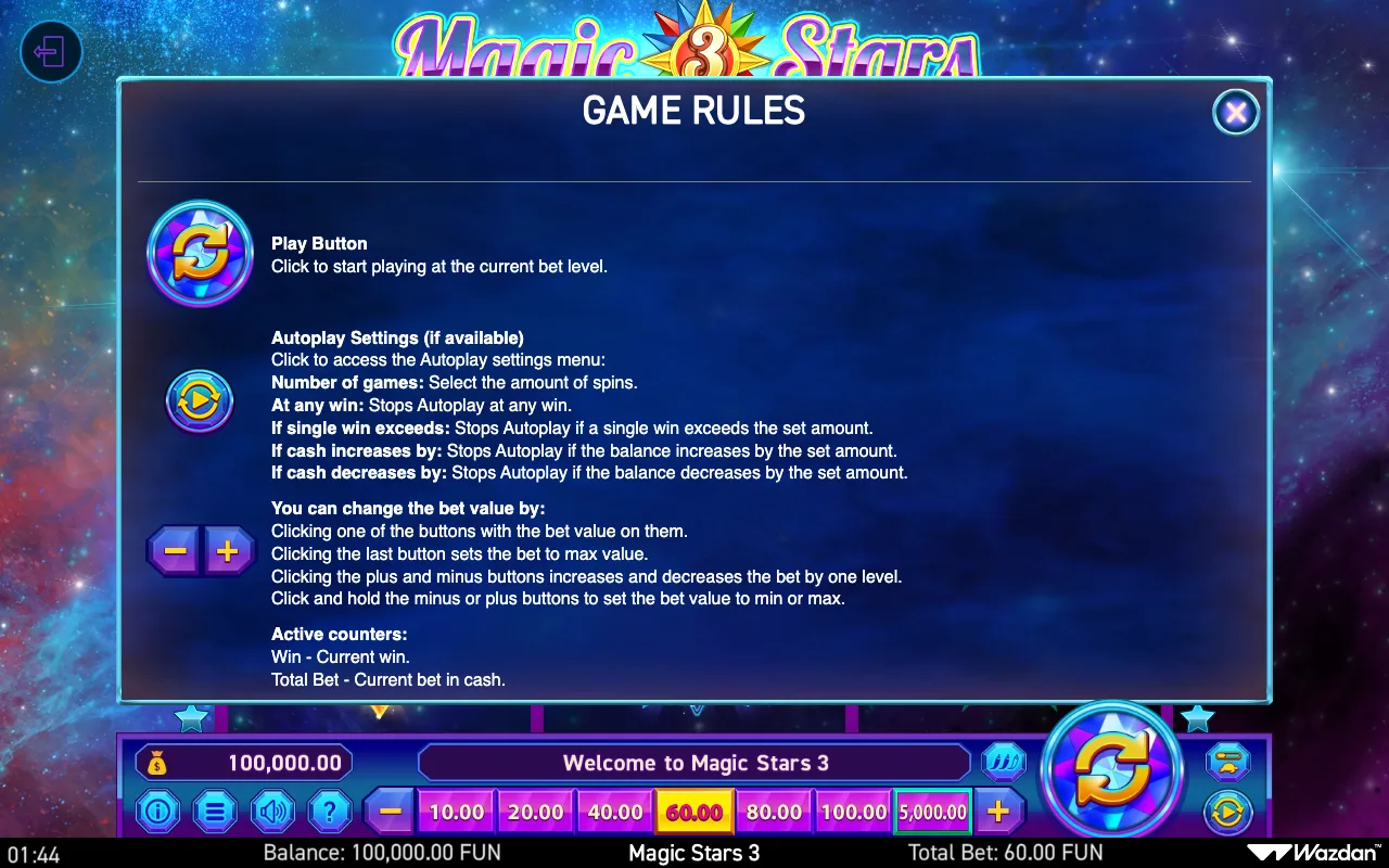 Game rules, page 5 — Magic Stars 3