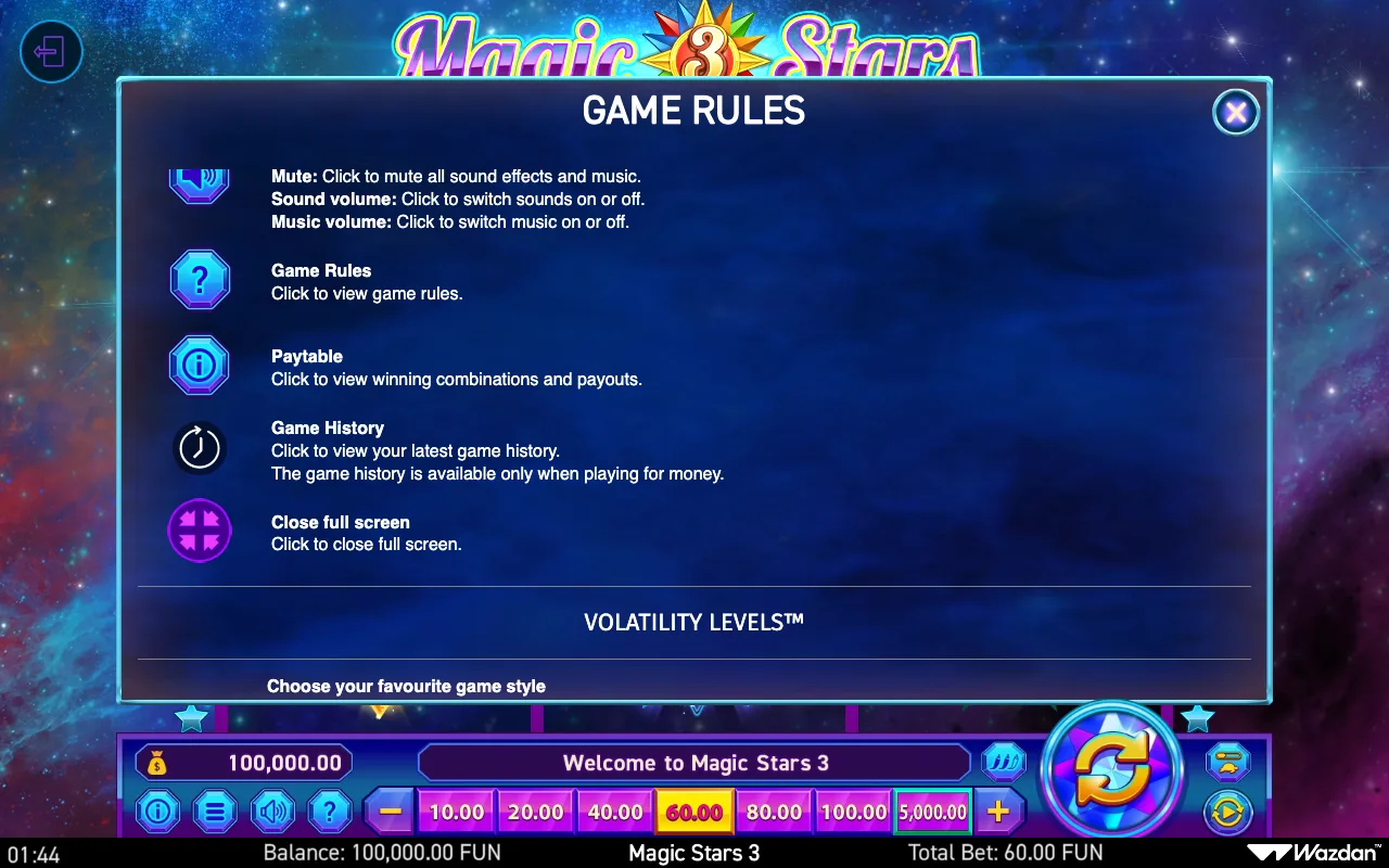 Game rules, page 6 — Magic Stars 3
