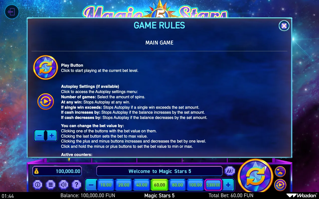 Game rules, page 5 — Magic Stars 5