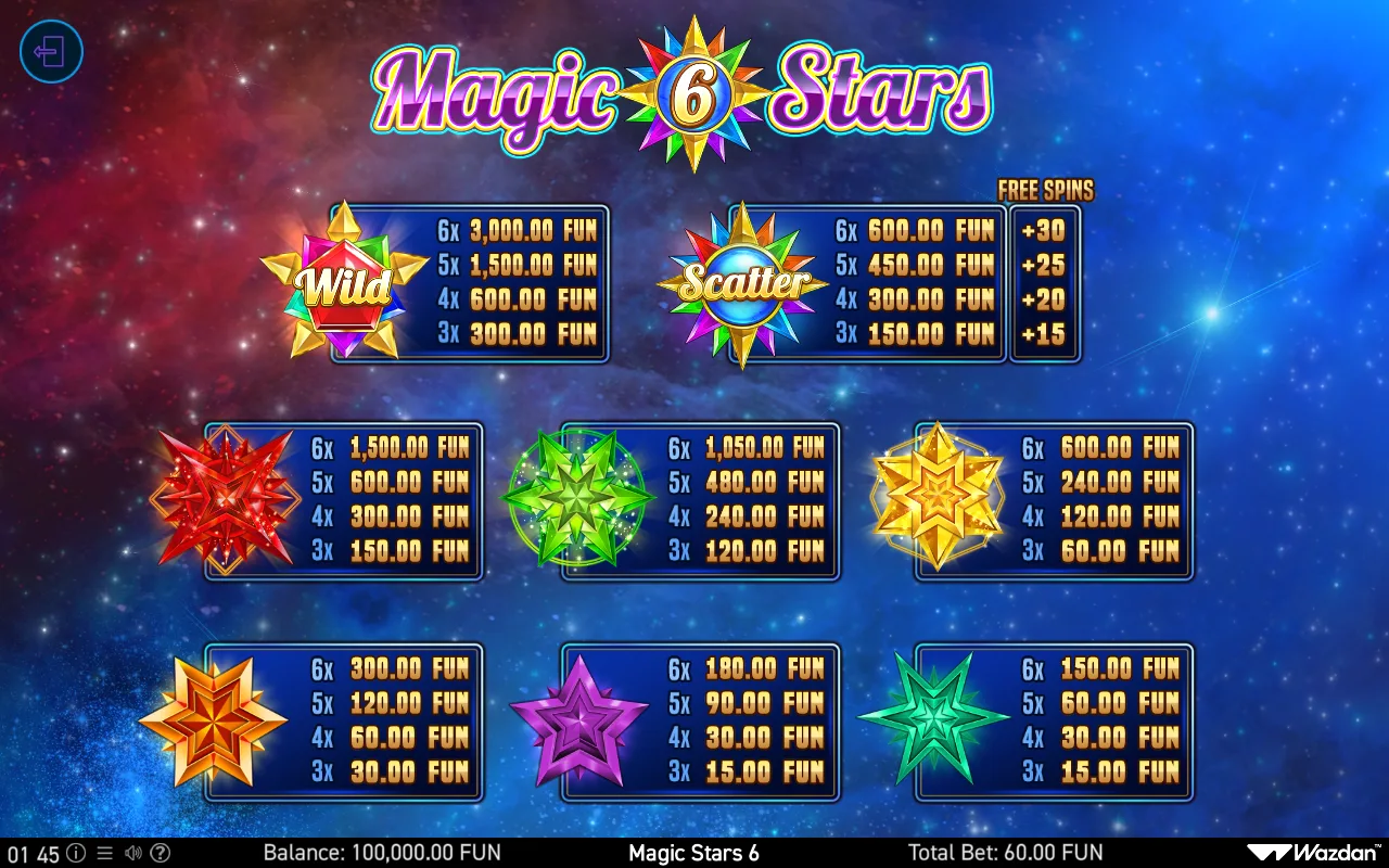 Free spins — Magic Stars 6