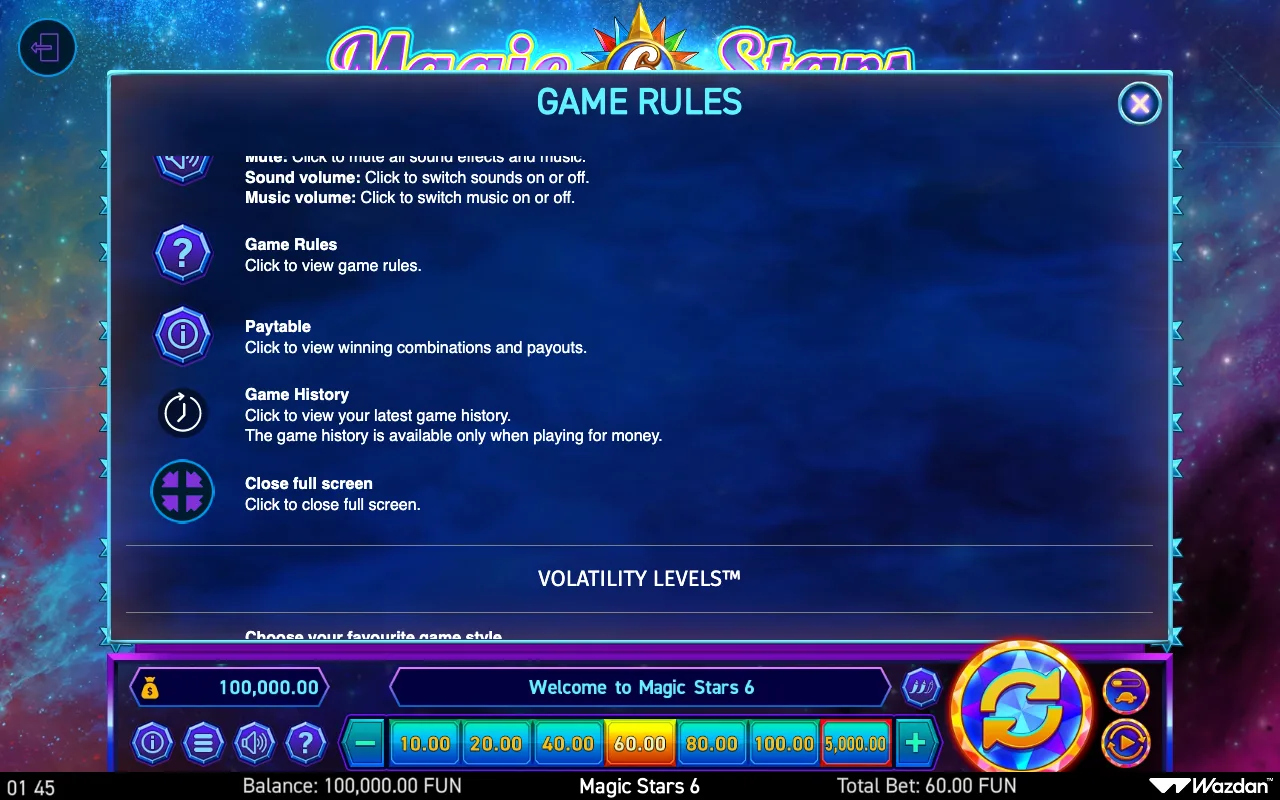 Game rules, page 5 — Magic Stars 6