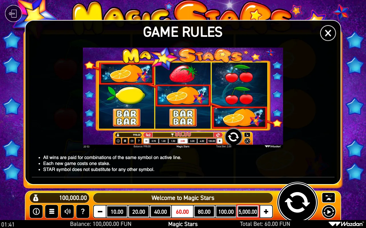 Game rules — Magic Stars