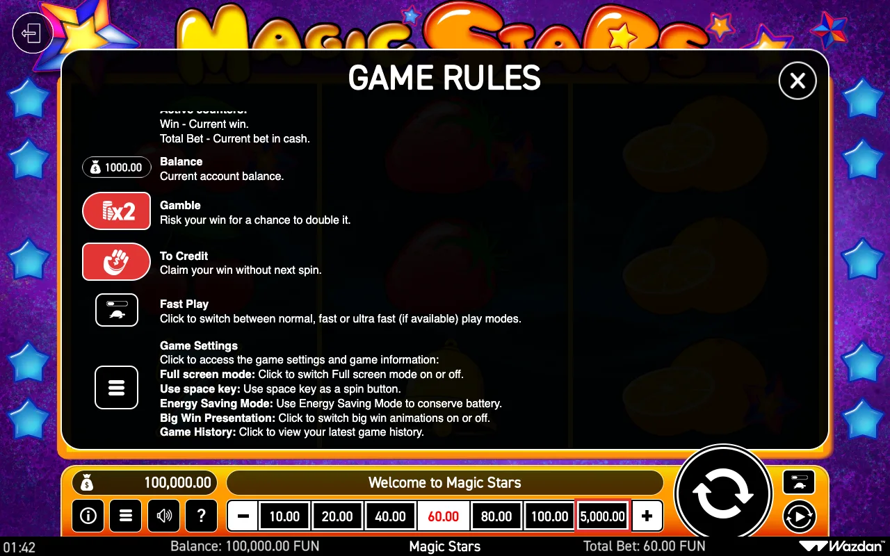 Game rules, page 5 — Magic Stars