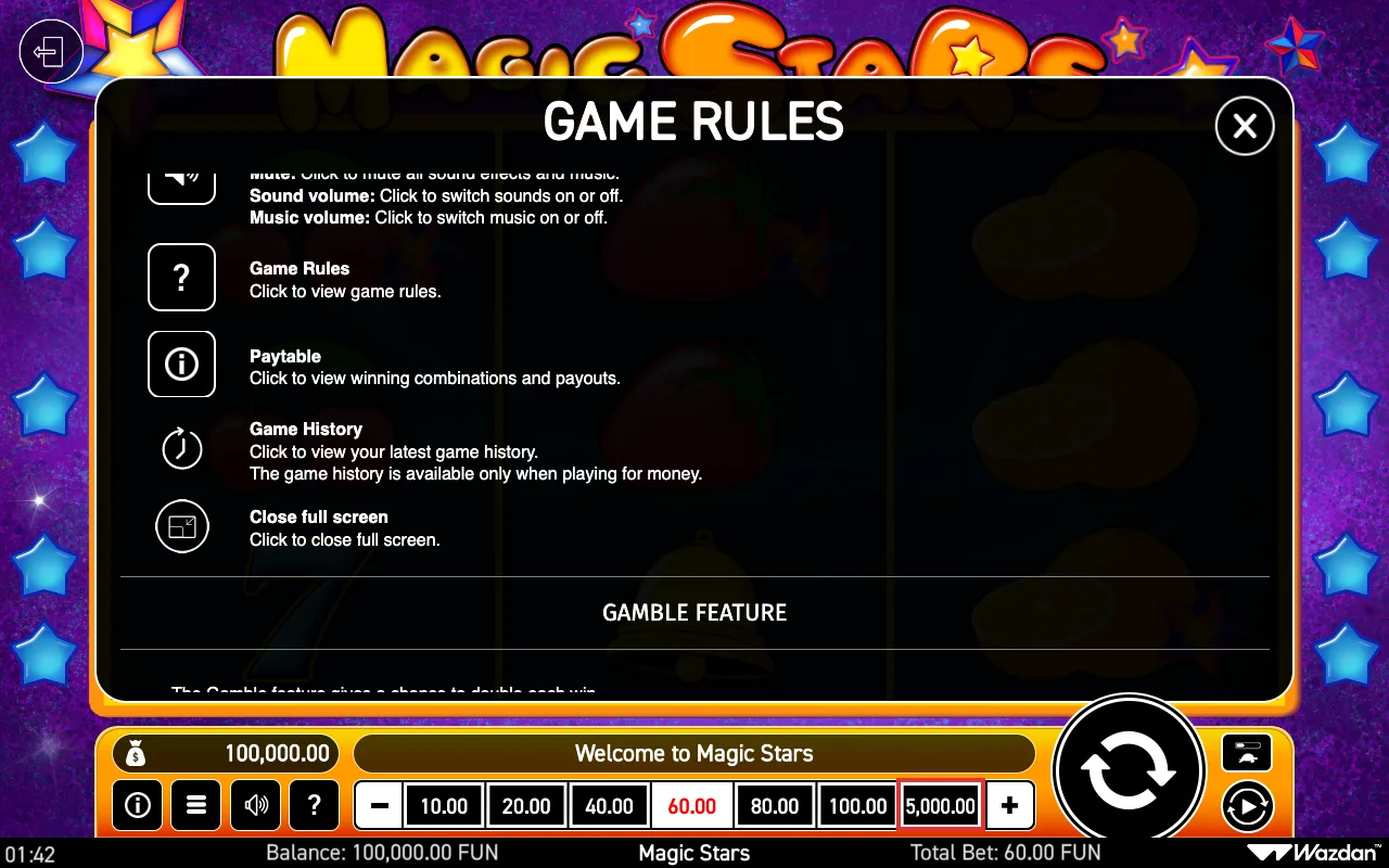 Game rules, page 6 — Magic Stars