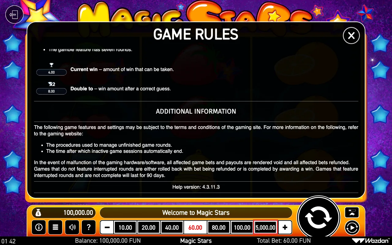 Game rules, page 7 — Magic Stars