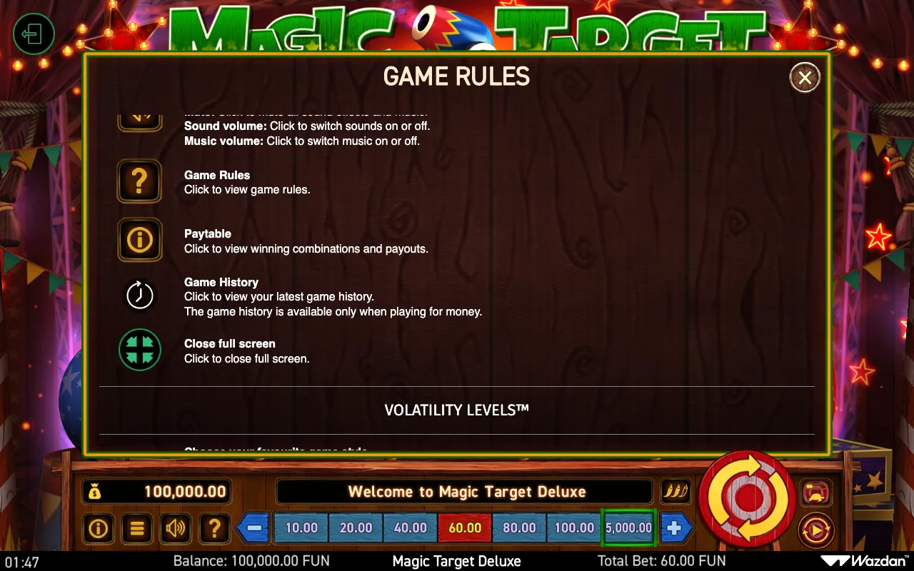 Game rules, page 5 — Magic Target Deluxe