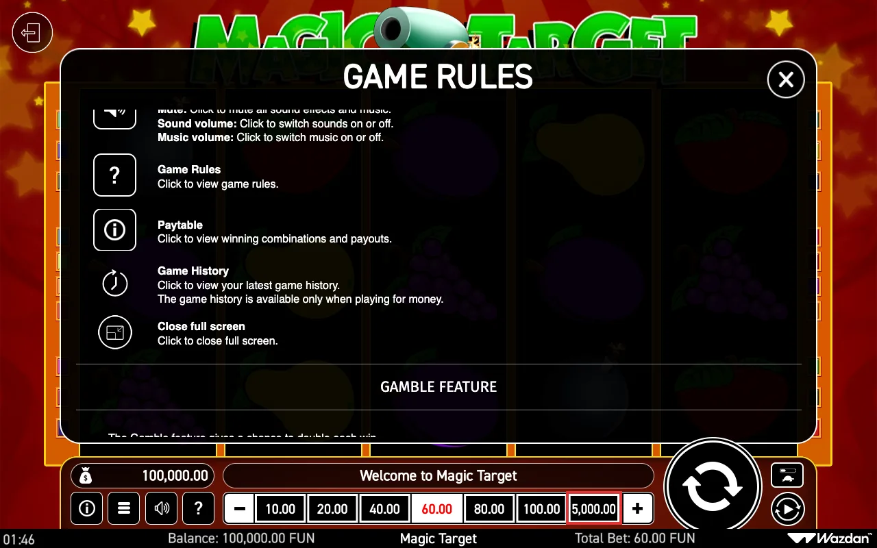 Game rules, page 6 — Magic Target