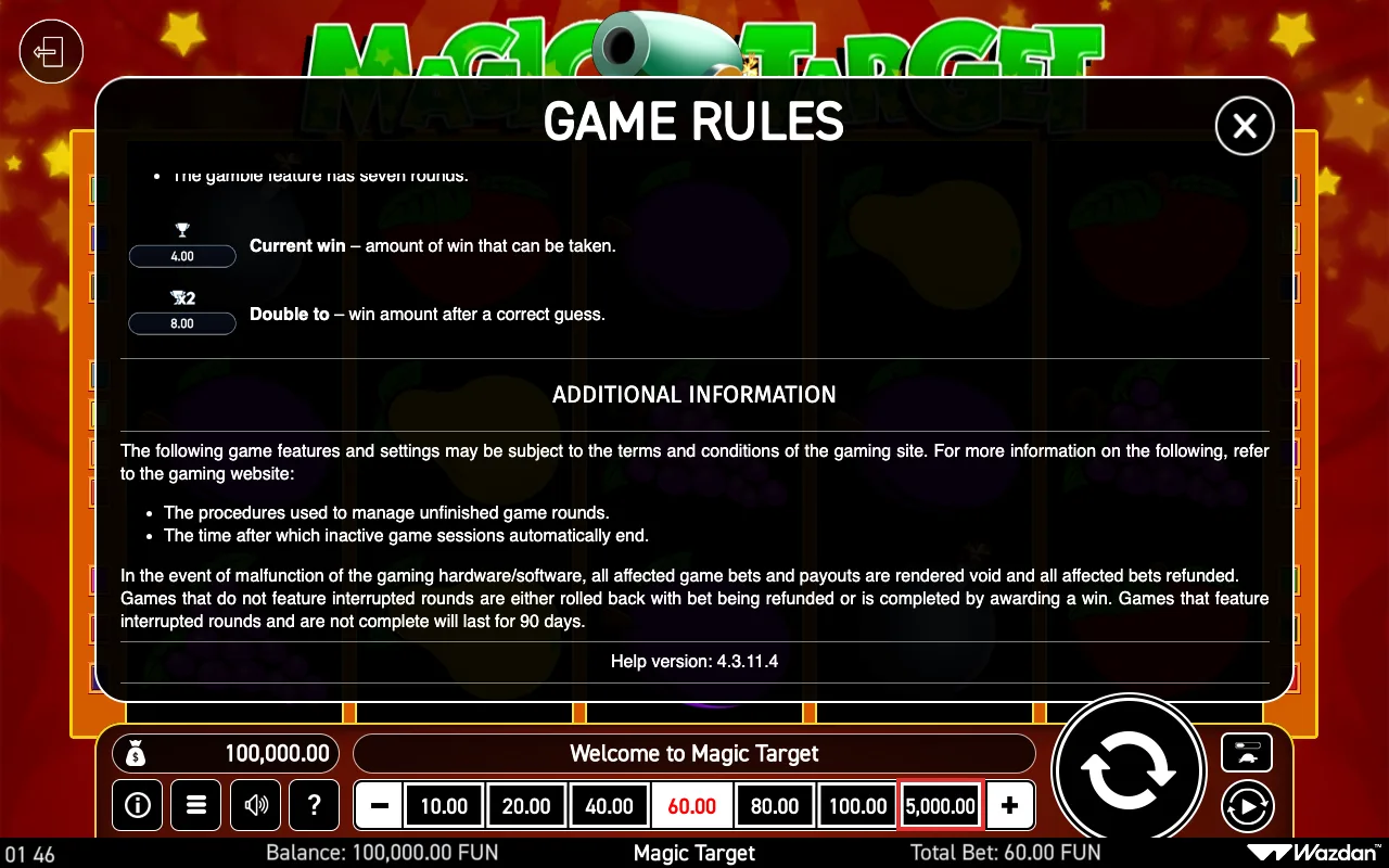 Game rules, page 7 — Magic Target